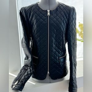 Anime Bing Black Quilt Lambskin leather jacket